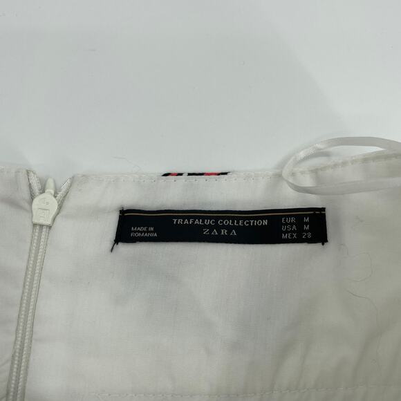 ZARA Skirt Women's Med Trafaluc Collection Textured Floral Print Knee Length - Picture 4 of 7